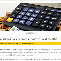 Fuses e Aquisies podem bater recorde no Brasil em 2021